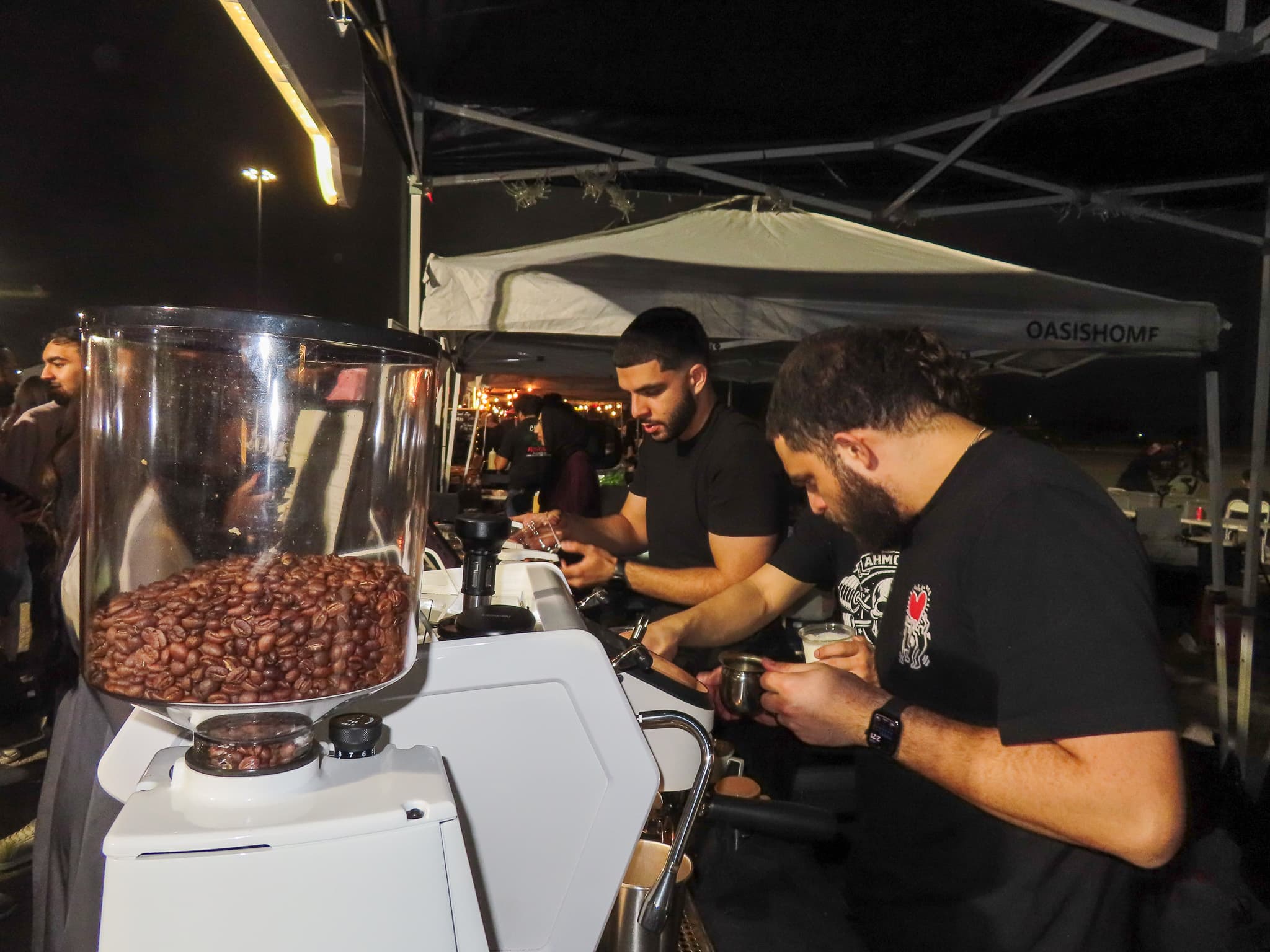 Hilal Coffee serving specialty coffee to guests at a DFW event
